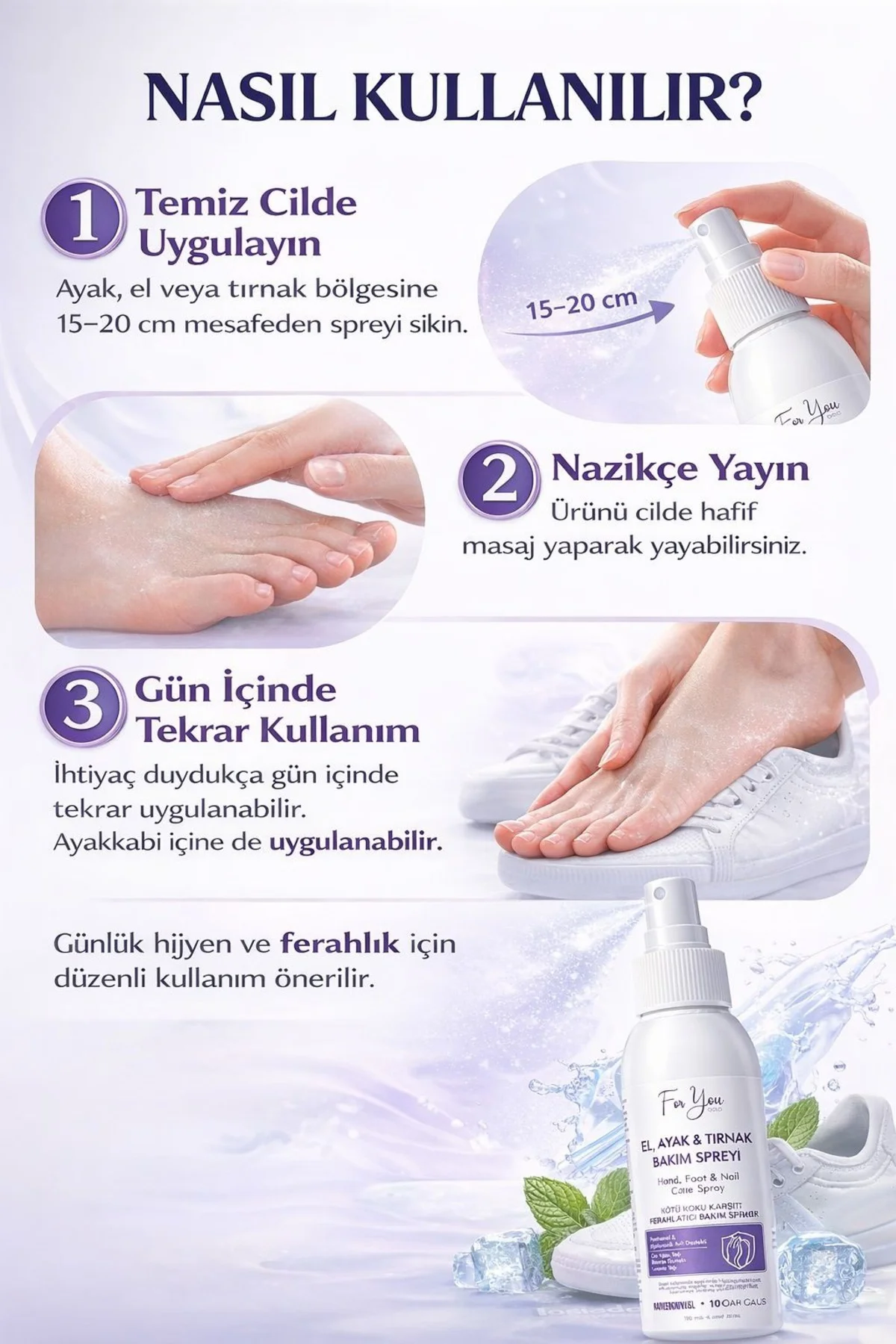 El - Ayak ve Tırnak Mantarı, Kötü Koku Karşıtı ve Mantar Bakım Sp