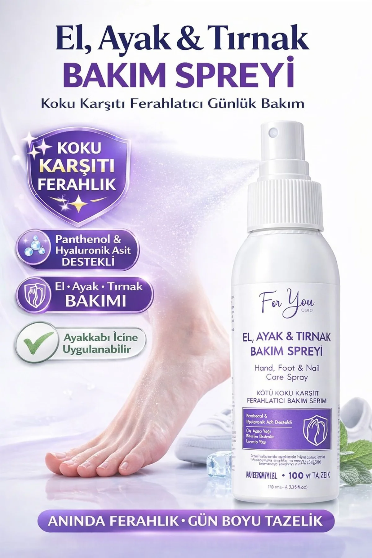 El - Ayak ve Tırnak Mantarı, Kötü Koku Karşıtı ve Mantar Bakım Sp