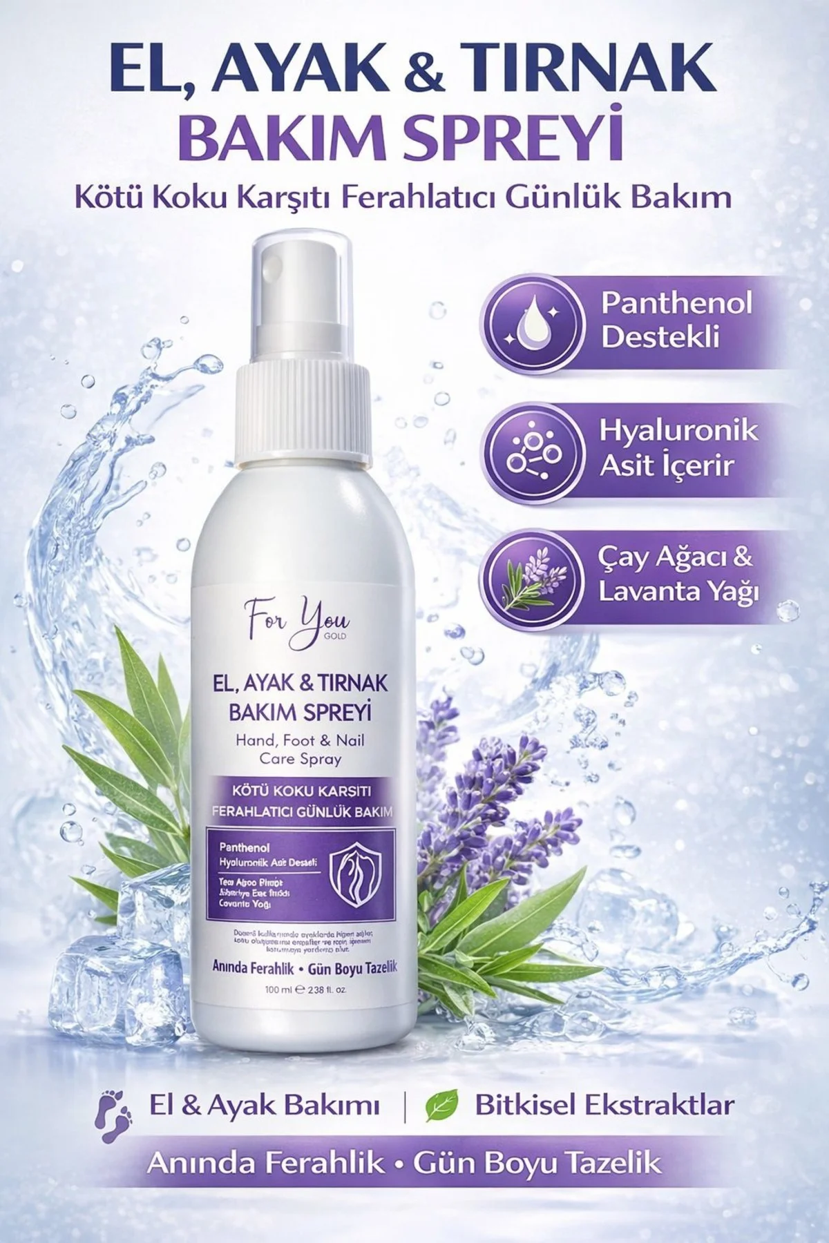 El - Ayak ve Tırnak Mantarı, Kötü Koku Karşıtı ve Mantar Bakım Sp