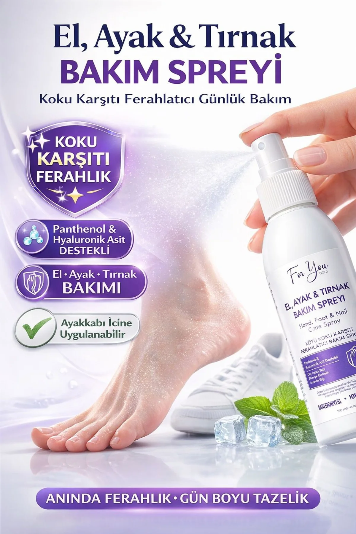 El - Ayak ve Tırnak Mantarı, Kötü Koku Karşıtı ve Mantar Bakım Sp