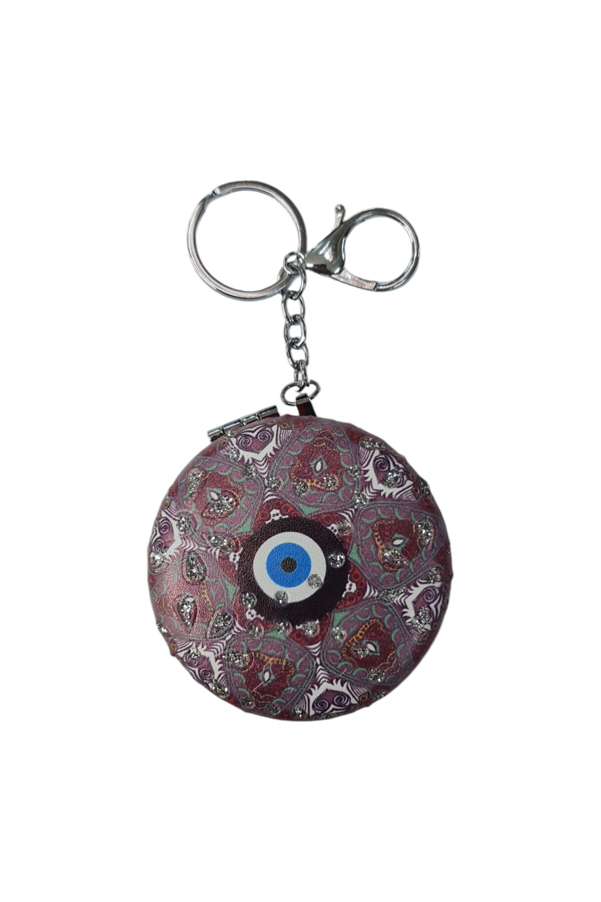 Gigi Panda El Aynası - Anahtarlıklı Otantik Desenli Katlanır Makyaj Aynası -