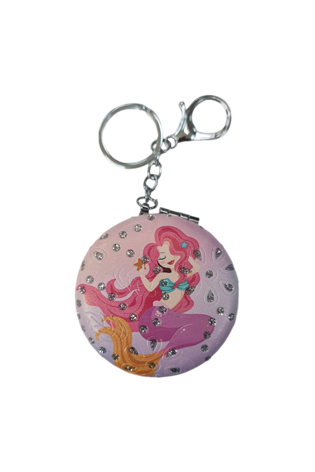 Gigi Panda El Aynası - Anahtarlıklı Deniz Kızı Desenli Katlanır Makyaj Aynas