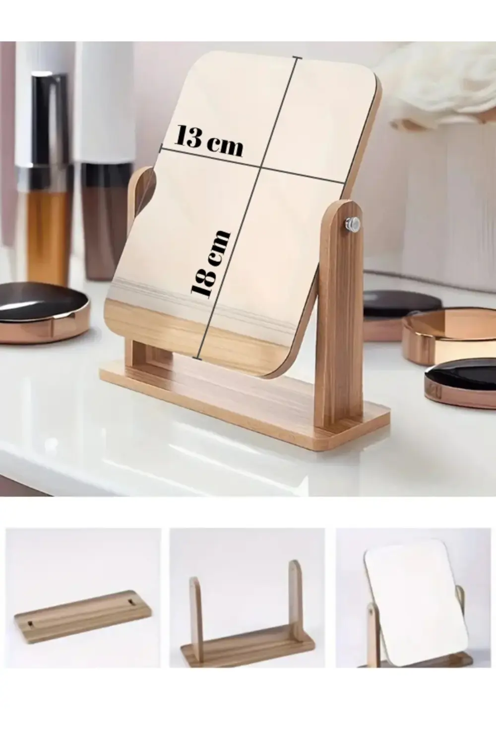 El Aynası Masa Aynası Makyaj Aynası Ayarlanabilir Kare Makeup Mir