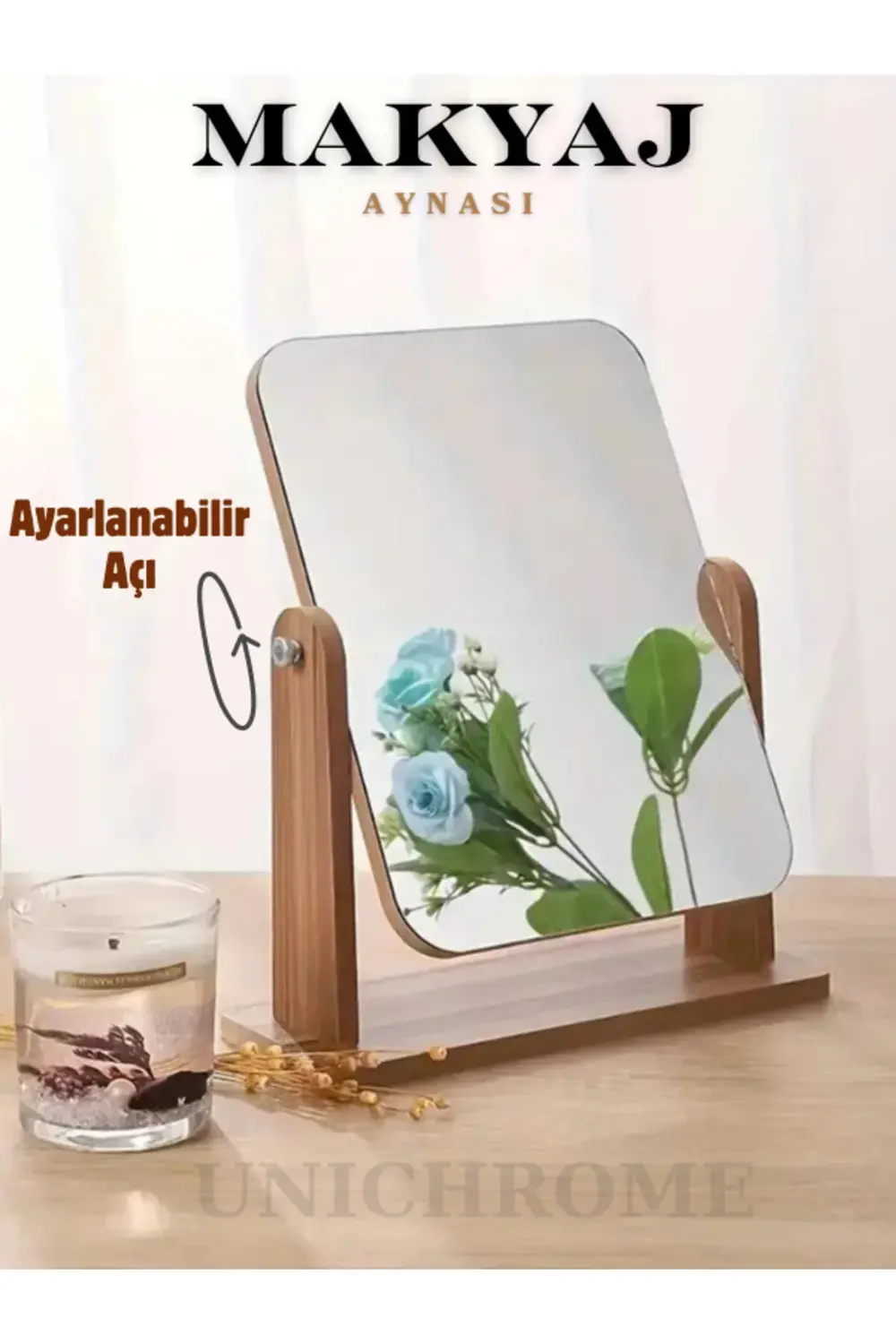 El Aynası Masa Aynası Makyaj Aynası Ayarlanabilir Kare Makeup Mir