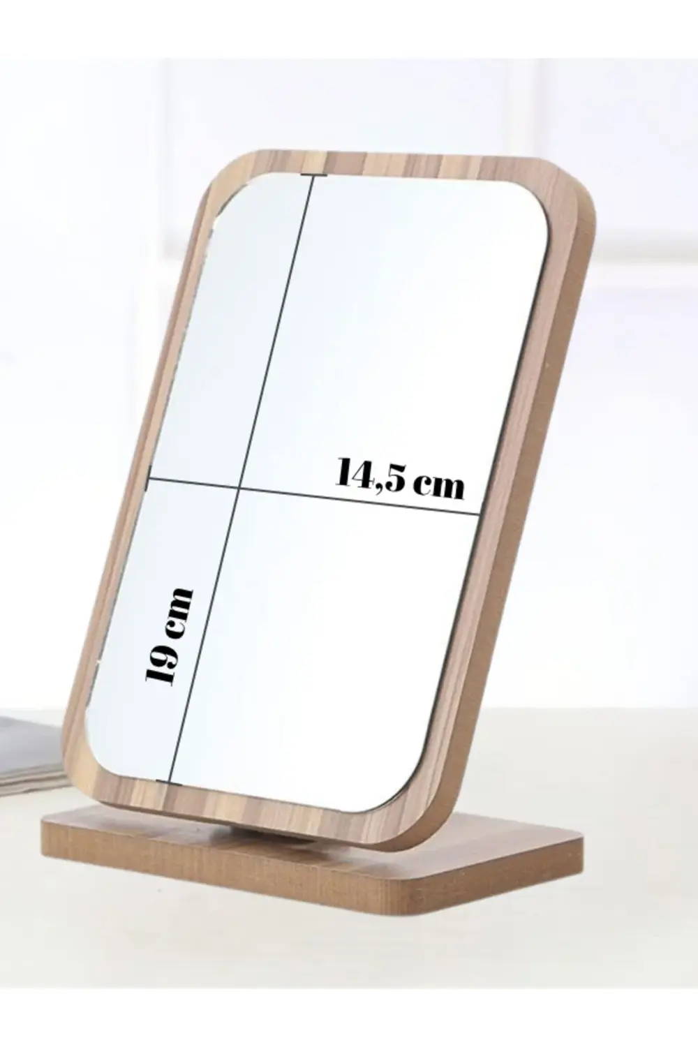 El Aynası Masa Aynası Makyaj Aynası Eğim Ayarlanabilir Kare Makeu
