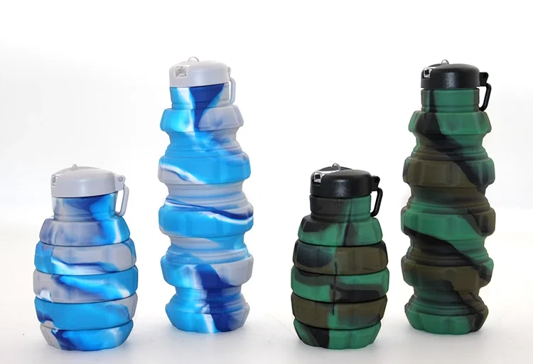 El Bombası Tasarımı Katlanabilir Portatif Silikon Su Şişesi 500 Ml Alk3139 El Bombası Tasarımı Katlanabilir Portatif Silikon Su Şişesi 500 Ml Alk3139
