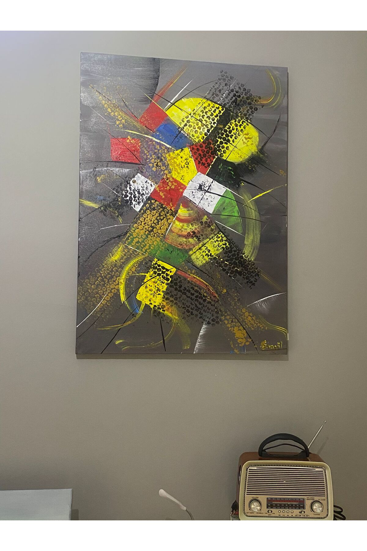 El Boyaması Akrilik Tablo Renk Fırtınası (50 x 70 CM)