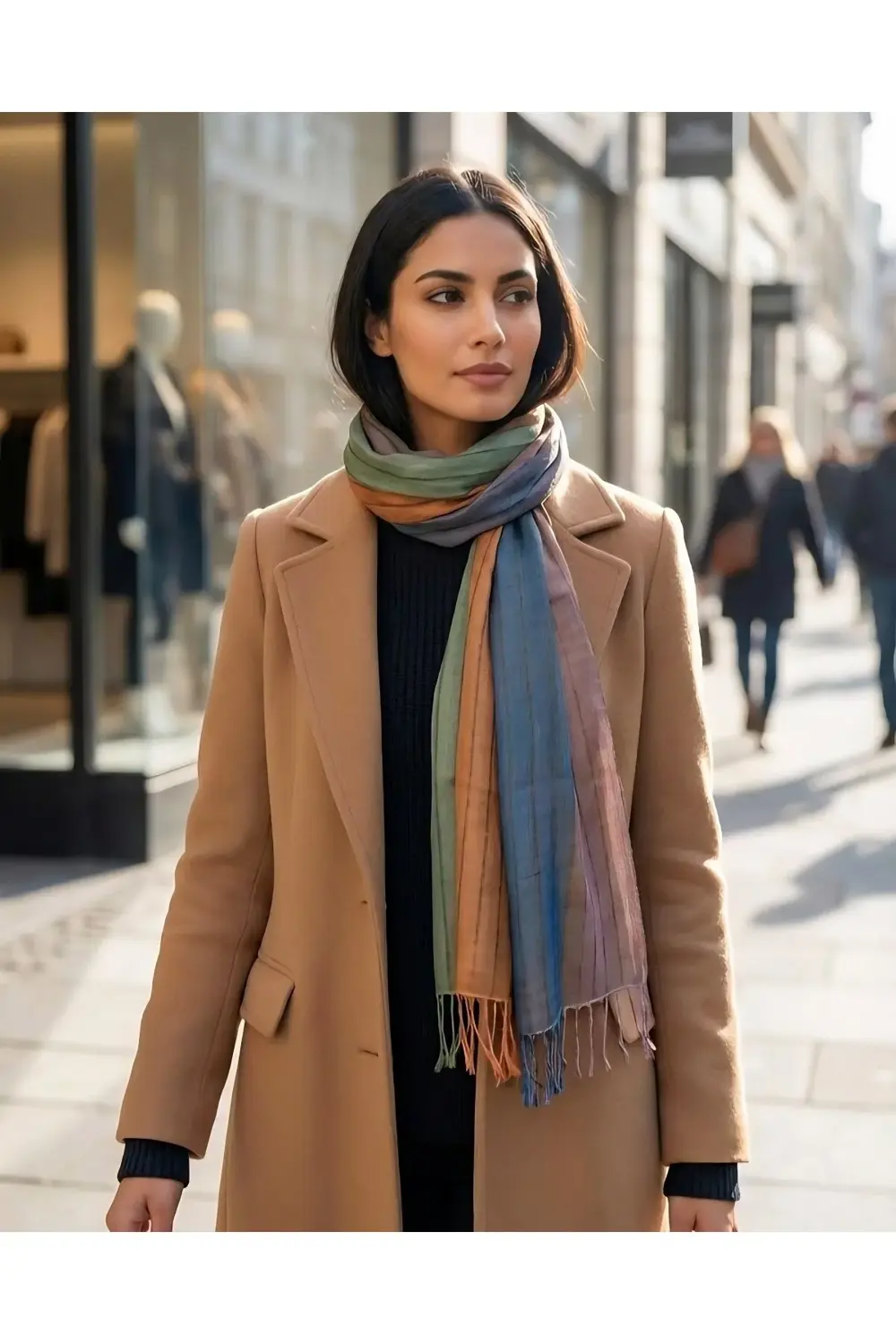 El dokuma floş ipek şal