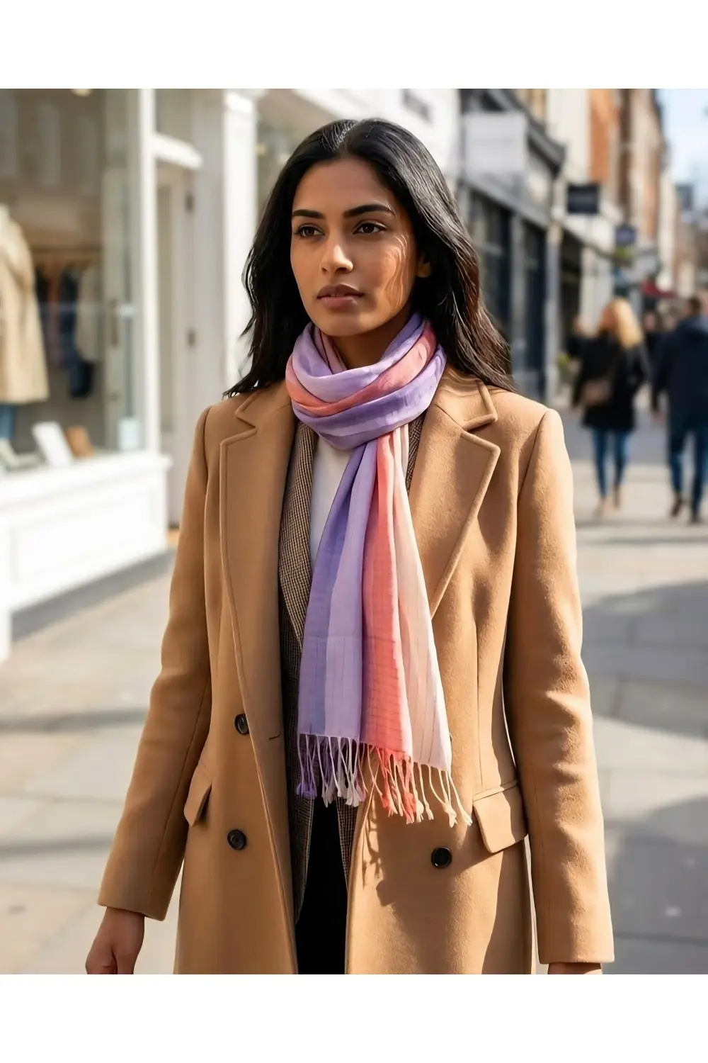 El dokuma floş ipek şal