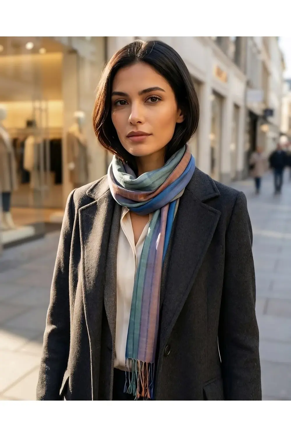 El dokuma floş ipek şal