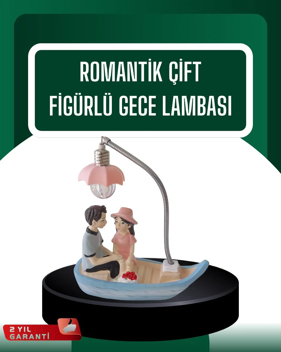El Ele Tutuşan Çift Figürlü Gece Lambası – Romantik Sandalyeli LED Dekorasyon ve Hediye Fikri