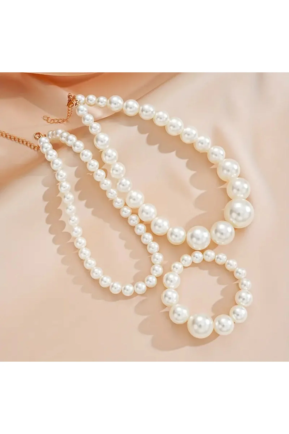 EL EMEĞİ ÇİFT SIRA İNCİ KOLYE, CHOKER KOLYE, 2 PARÇA KOLYE, BİLEKLİK HEDİYELİ Fiyatı, Yorumları ve Özellikleri