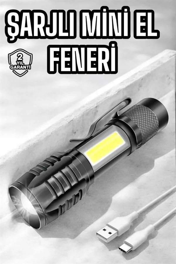 El Feneri Led USB Şarjlı Zoom Mini Led Işık Acil Durum Feneri Fiyatı, Yorumları ve Özellikleri