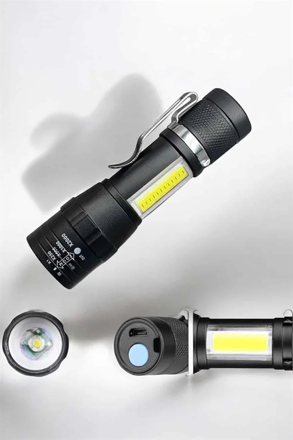 El Feneri Led USB Şarjlı Zoom Mini Led Işık Acil Durum Feneri El Feneri Led USB Şarjlı Zoom Mini Led Işık Acil Durum Feneri