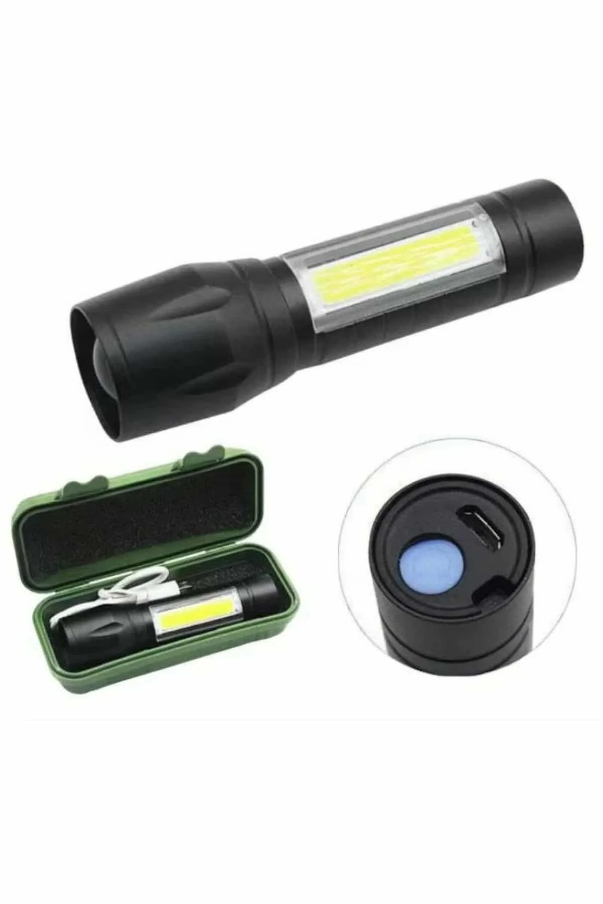 EL Feneri Uzun Menzilli Usb Şarj Edilebilir Kamp Lambası EL Feneri Uzun Menzilli Usb Şarj Edilebilir Kamp Lambası