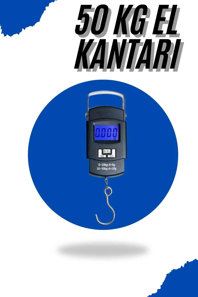El Kantarı Dijital Tartı 50 Kg Kapasiteli LCD Ekranlı - Taşınabilir ve Hassas Ölçüm