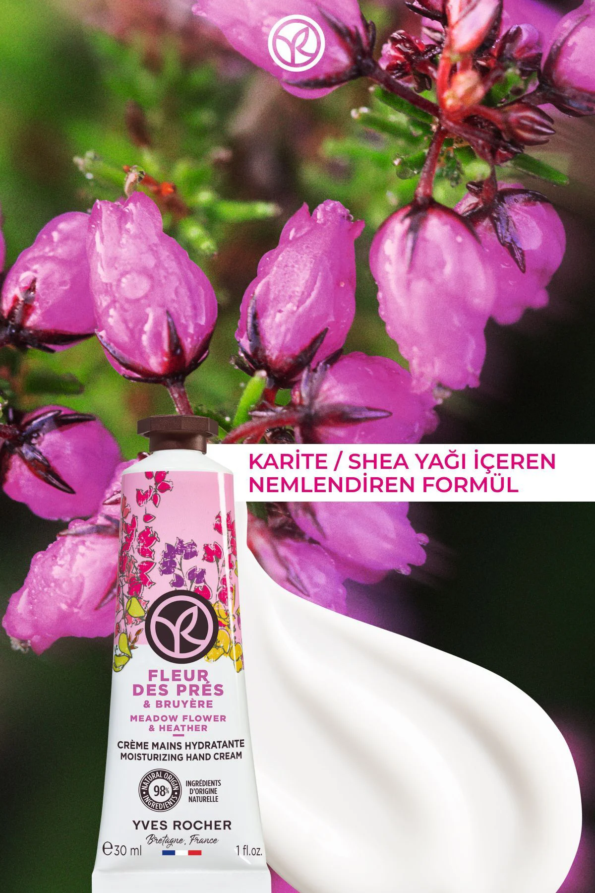 El Kremi- Nemlendirici Besleyici Romantik Kır Çiçekleri - Vegan -