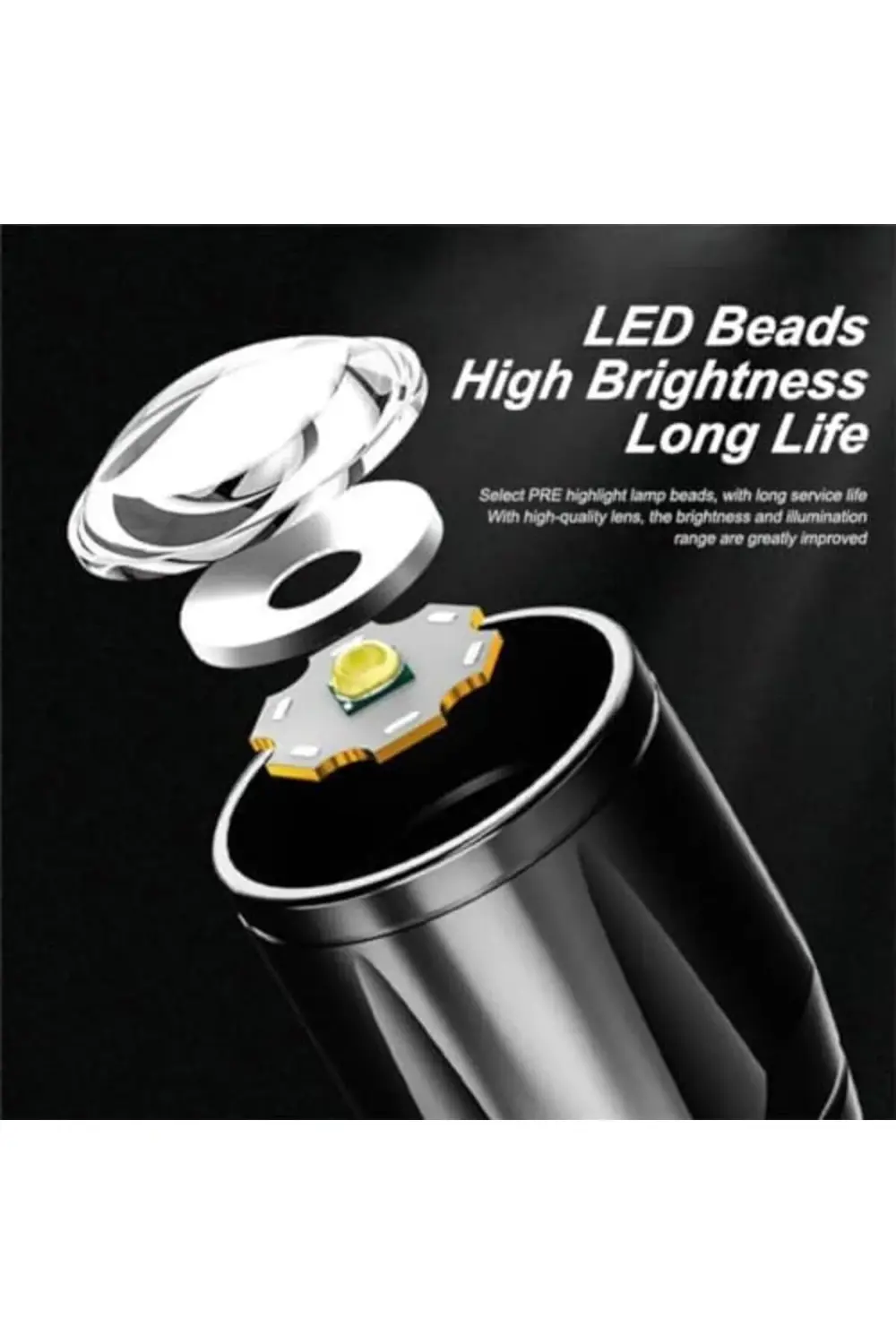 El Led USB ŞARJLI-Metal Ultra Güçlü Parlak Zoom Mini Boy El [Ener