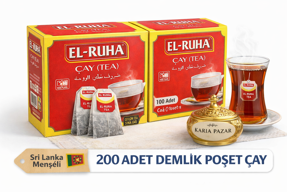 EL-Ruha Kaçak Siyah Çay 2'li 200 Adet
