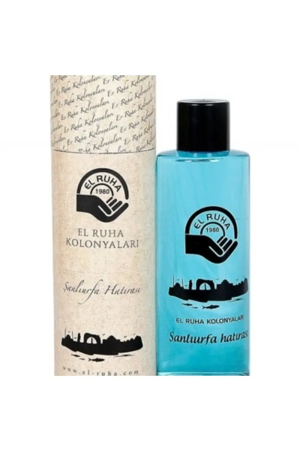 El Ruha Mavi Altın Kolonyası 70° Özel Baskılı Cam Şişe 500 ml