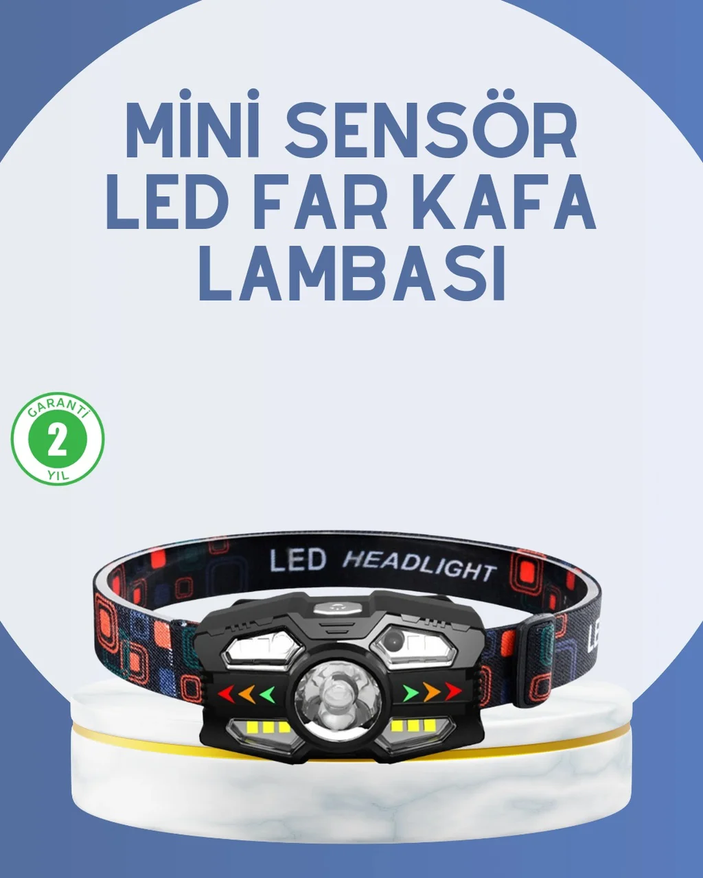 El Sensörlü Led Far Suya Dayanıklı Şarjlı Kafa Lambası Diğer
