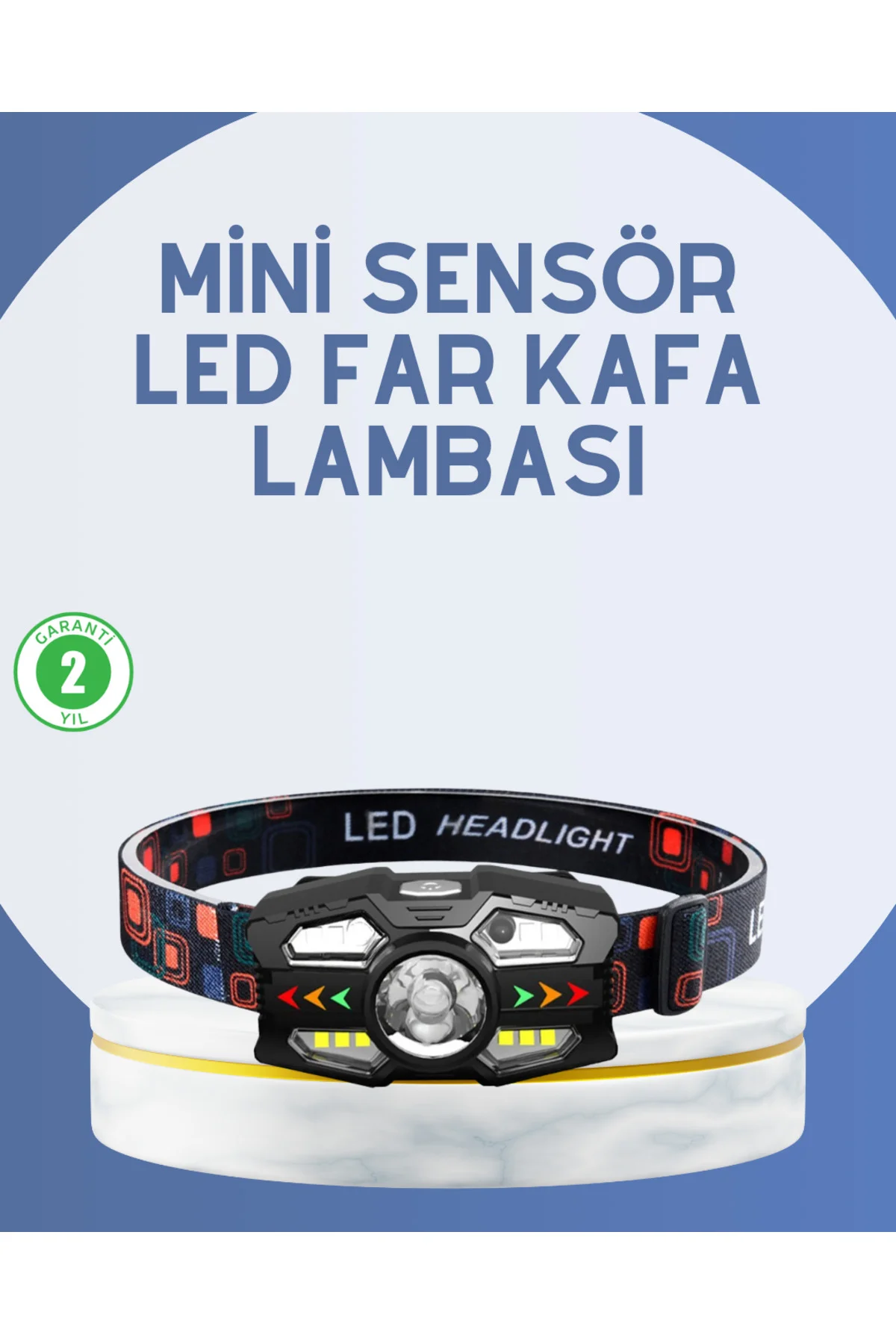 El Sensörlü Led Far Suya Dayanıklı Şarjlı Kafa Lambası El Sensörlü Led Far Suya Dayanıklı Şarjlı Kafa Lambası