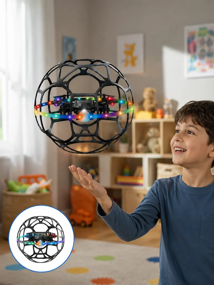 El Sensörlü Uçan Top Drone Çocuklar İçin LED Işıklı Eğlence Oyuncağı