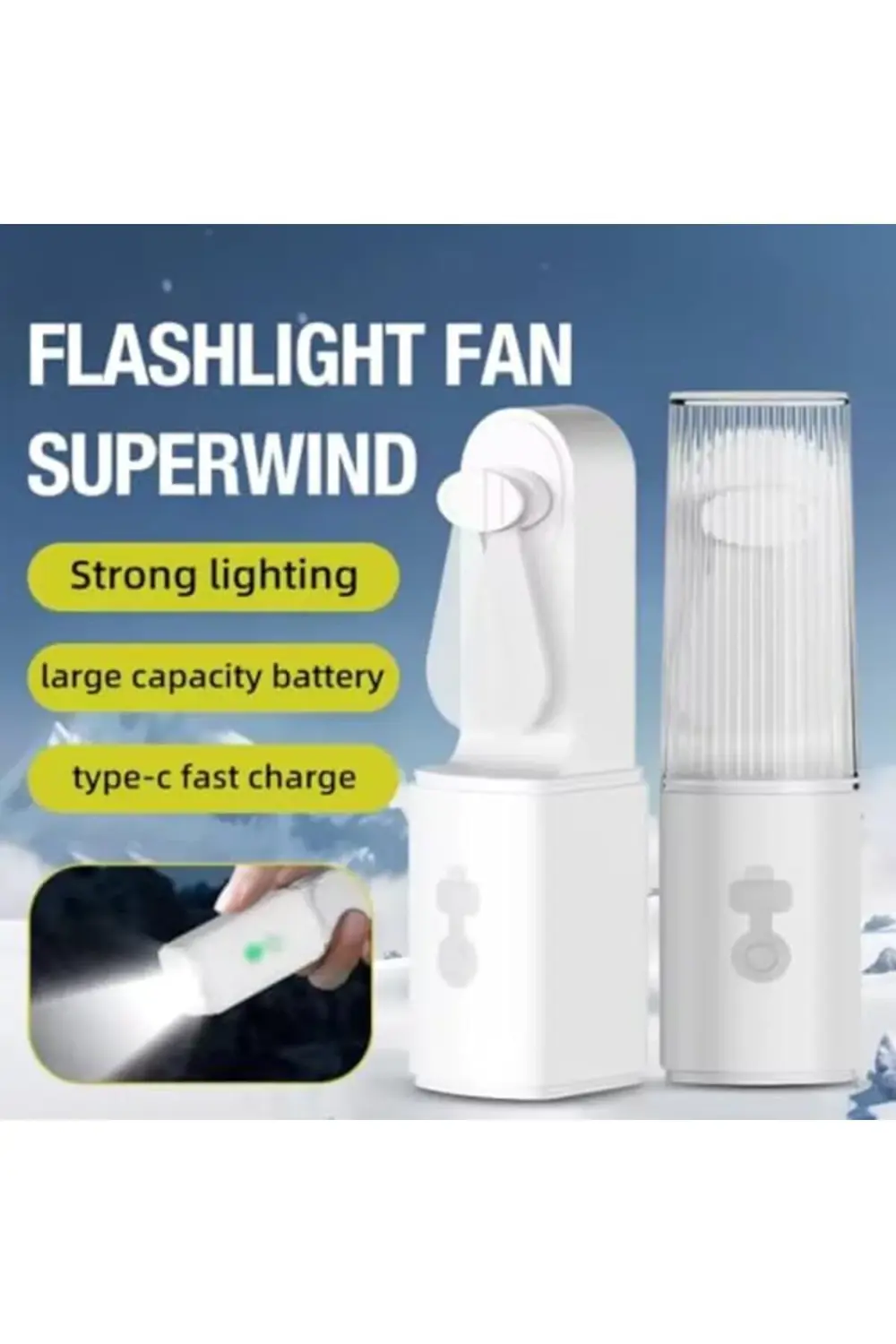 El Tipi Taşınabilir Mini Çanta Fanı - Şarj Edilebilir USB Kişisel