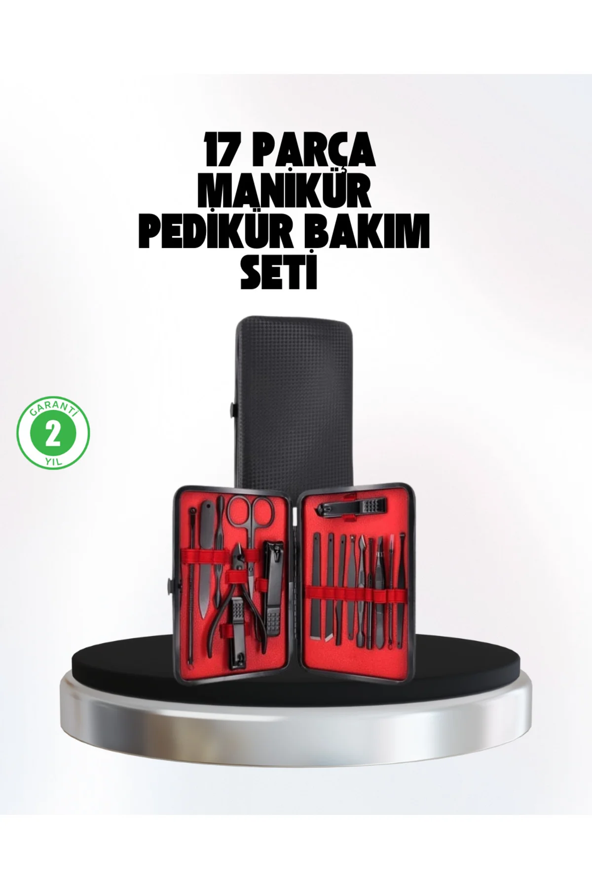 El ve Ayak Bakım Seti 17 Parça Taşınabilir Deri Çantalı Manikür S