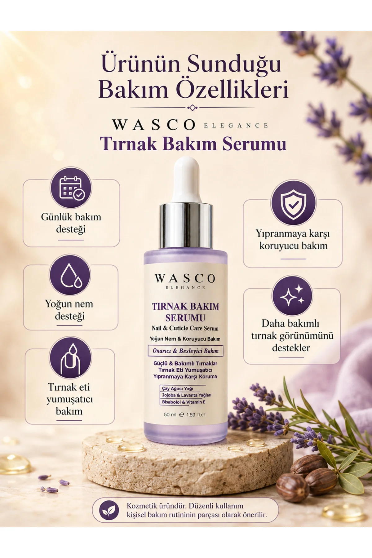 El ve Ayak Tırnak & Tırnak Eti Bakım Serumu, Çay Ağacı ve Jojoba Yağı İçeren, 50 ml