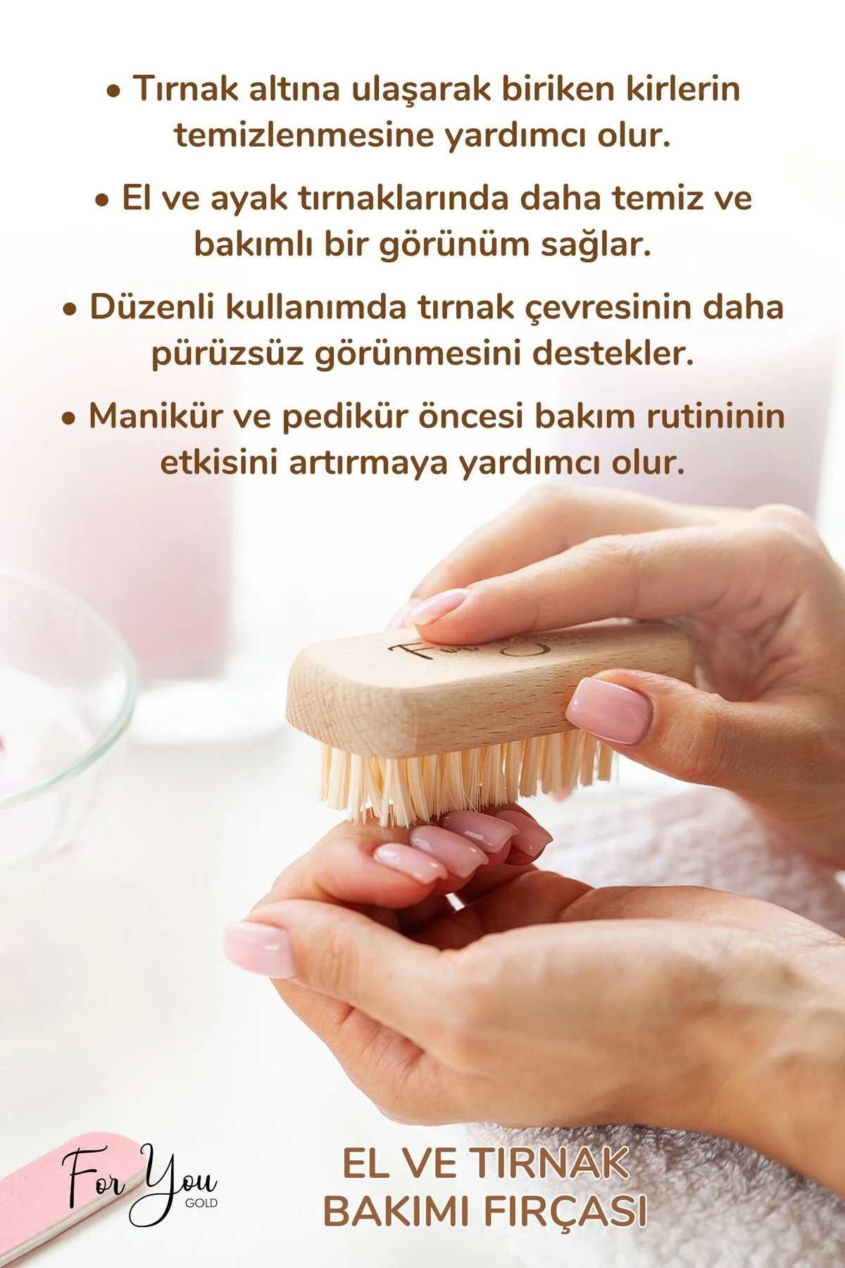 El Ve Tırnak Bakımı Fırçası Manikür Ve Pedikür At Kılı Tırnak Fır