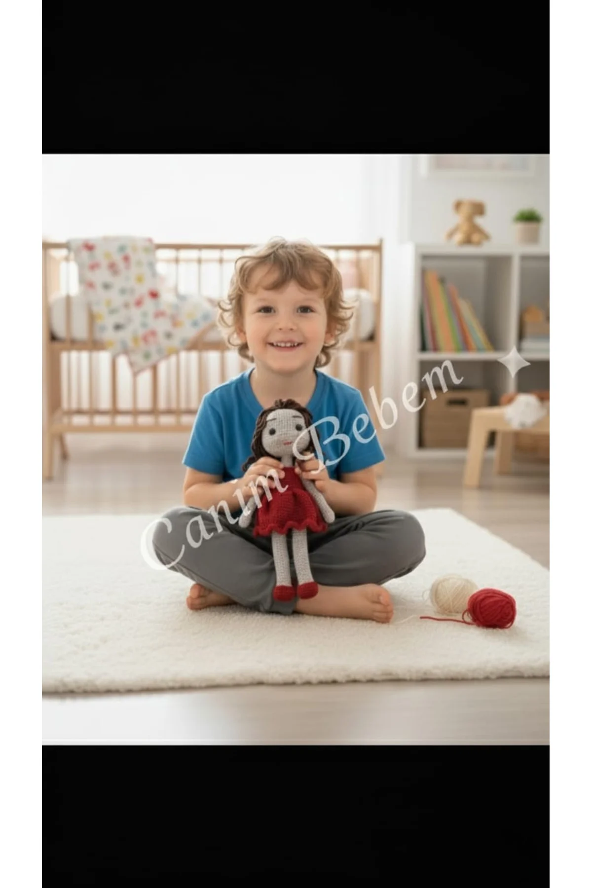 El Yapımı Amigurumi Bebek - Kırmızı Elbiseli Sevimli Oyun Arkadaş