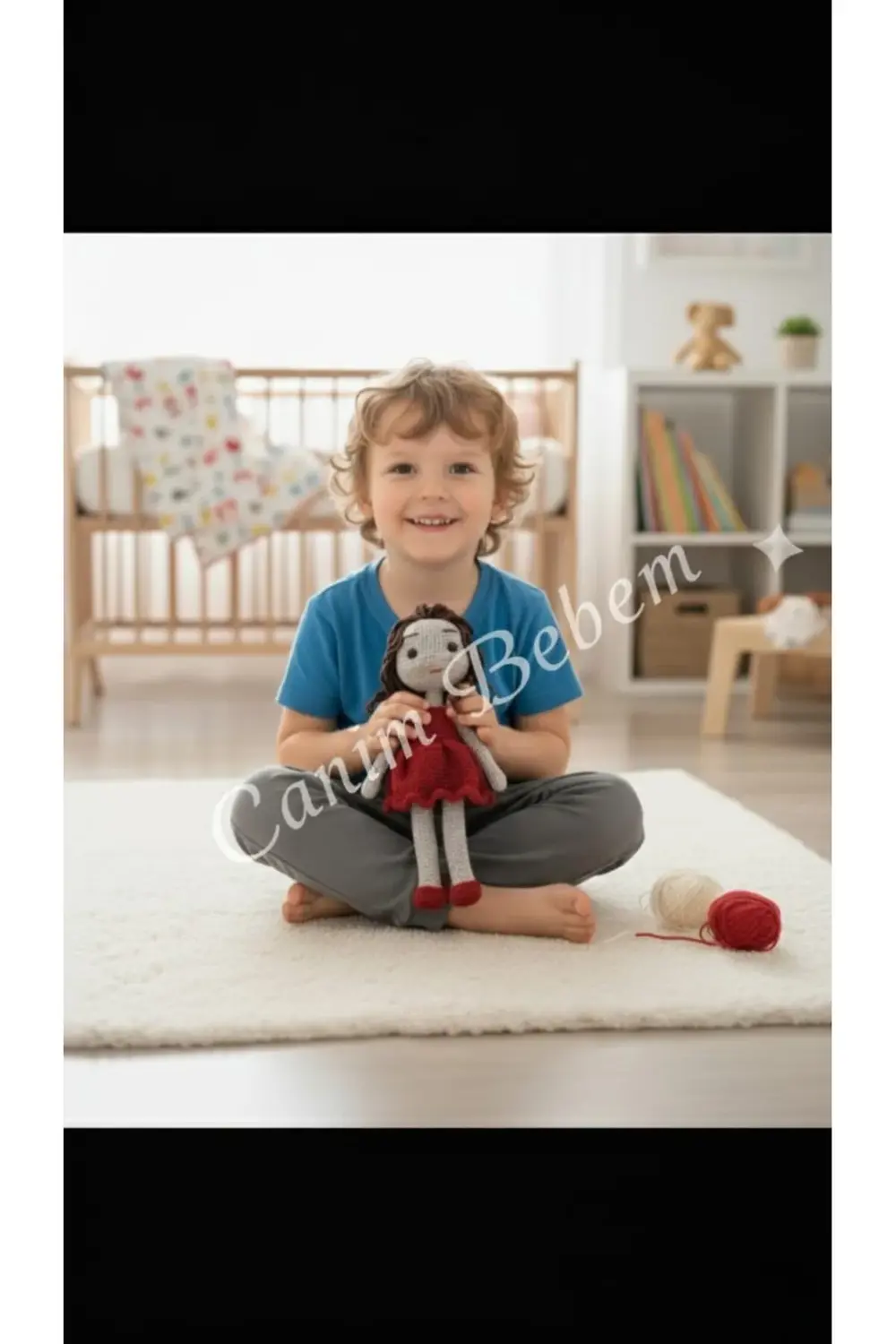 El Yapımı Amigurumi Bebek - Kırmızı Elbiseli Sevimli Oyun Arkadaş