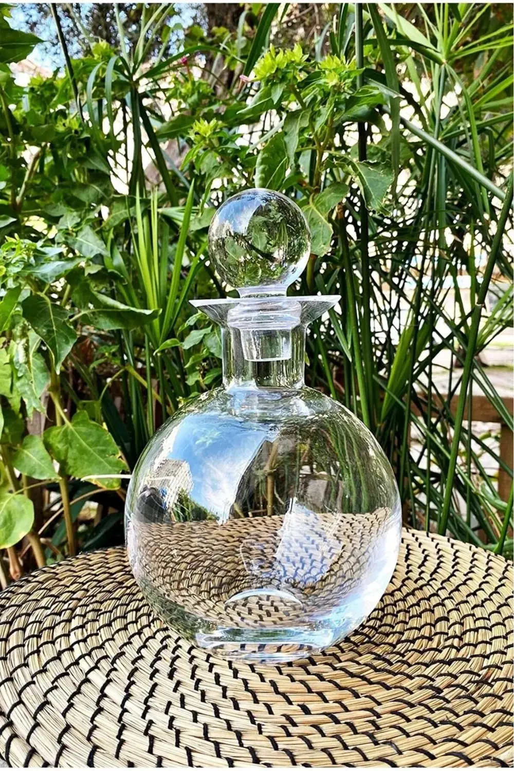 El Yapımı Cam Alaçatı Karaf Sürahi 15,5x25cm