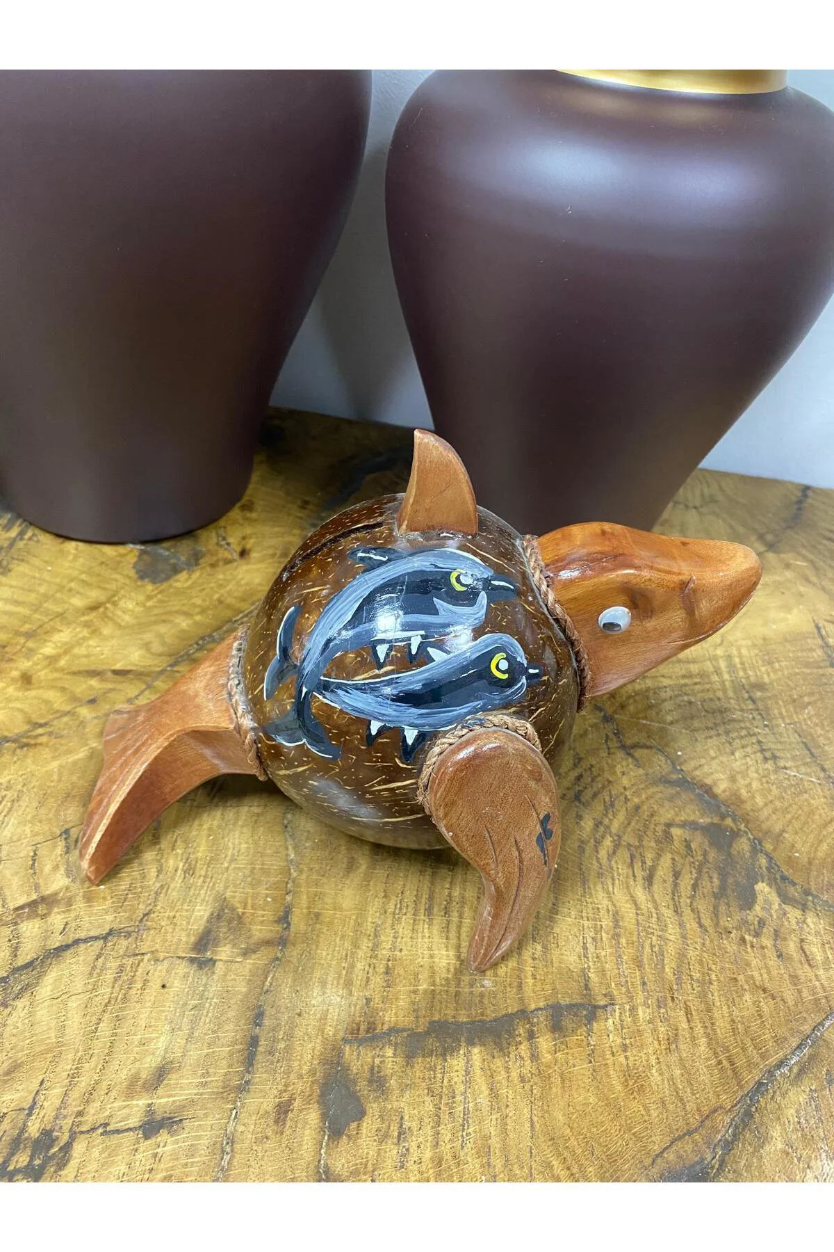 El Yapımı Coconat Balık Kumbara 24x17cm - Görsel 6