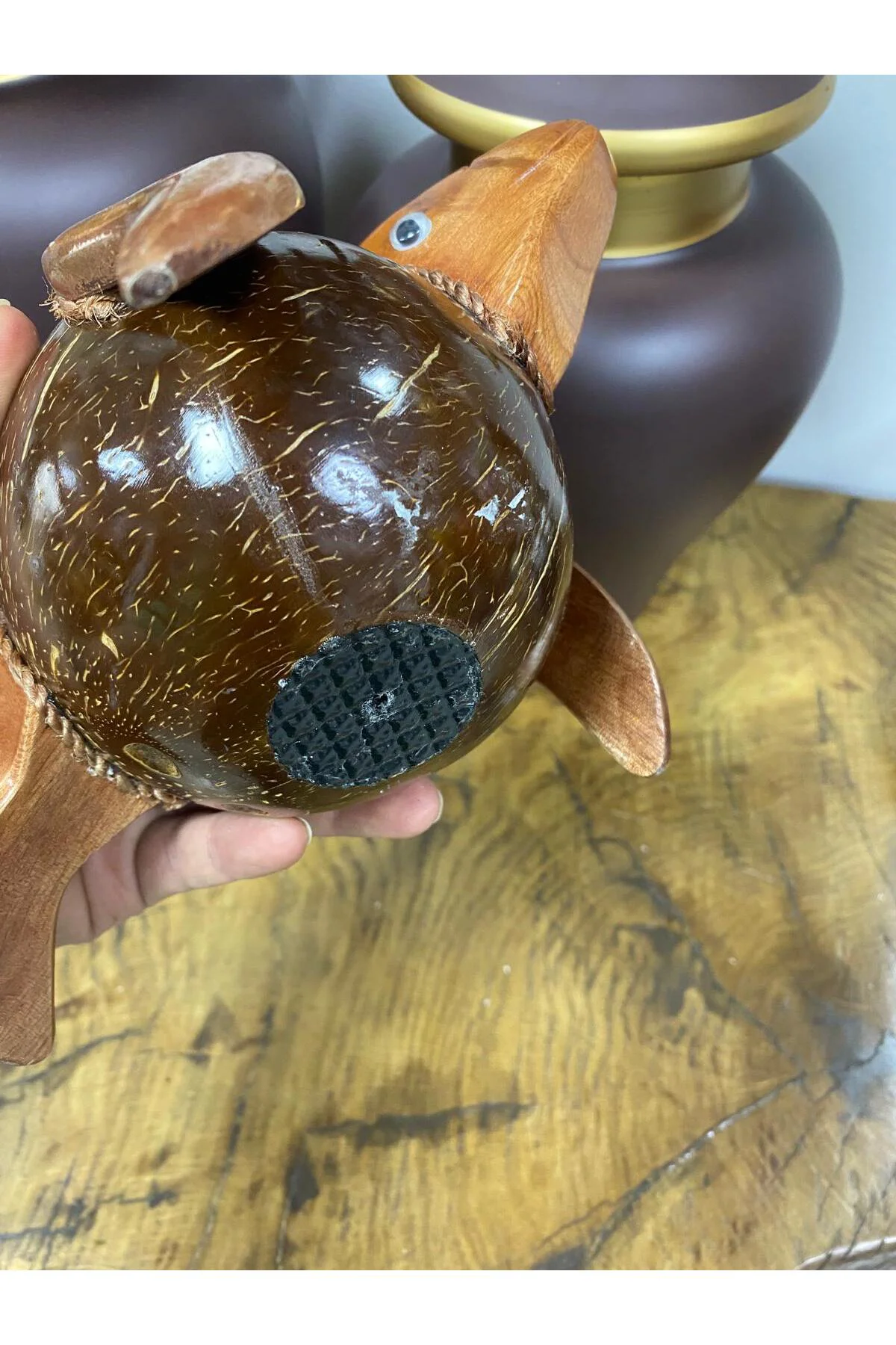 El Yapımı Coconat Balık Kumbara 24x17cm