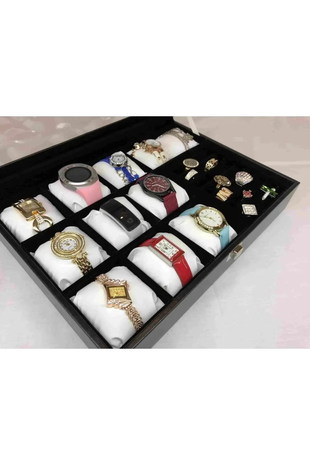 El Yapımı Deri Kaplı Kol Saati Takı Küpe Kolye Bileklik Mücevhera