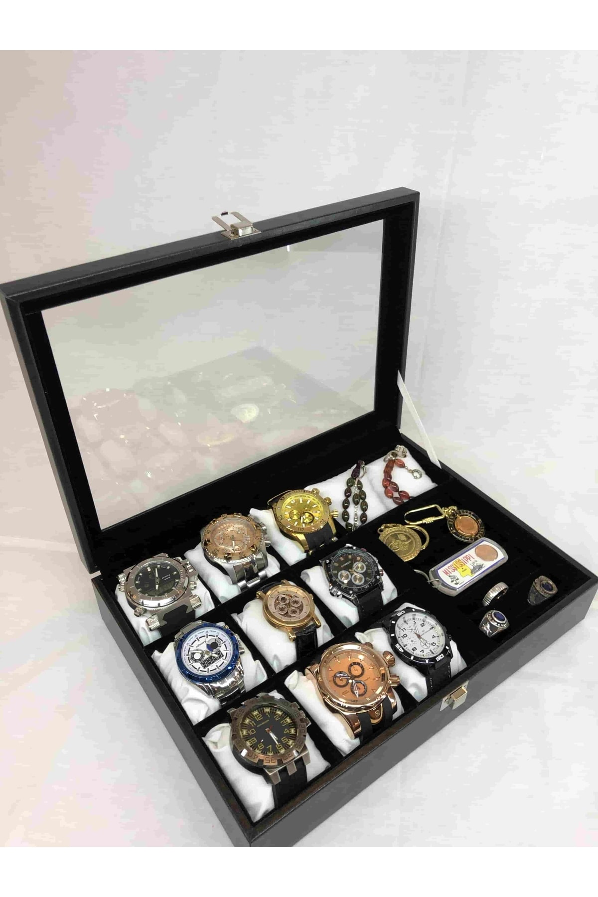 El Yapımı Deri Kaplı Kol Saati Takı Küpe Kolye Bileklik Mücevhera