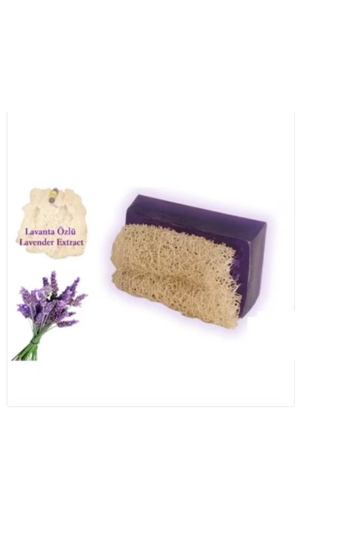 Trendmilano El Yapımı Doğal Kabak Lifli Lavanta Sabunu 1 Adet 120 Gr