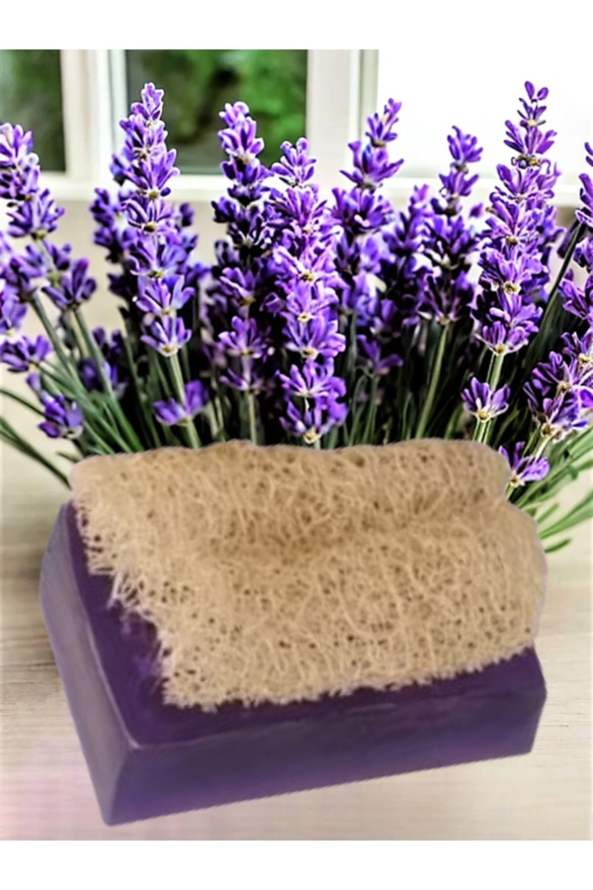 Trendmilano El Yapımı Doğal Kabak Lifli Lavanta Sabunu 1 Adet 120 Gr