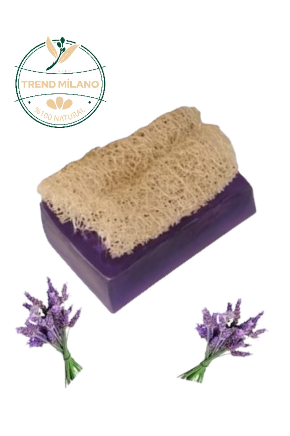 Trendmilano El Yapımı Doğal Kabak Lifli Lavanta Sabunu 1 Adet 120 Gr