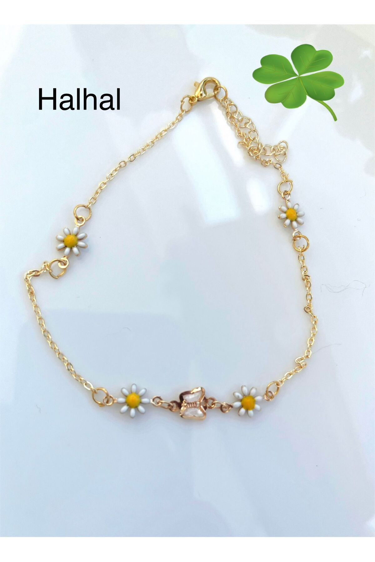 el yapımı mineli papatyalı kristal kelebekli kararmaz kaplama zin