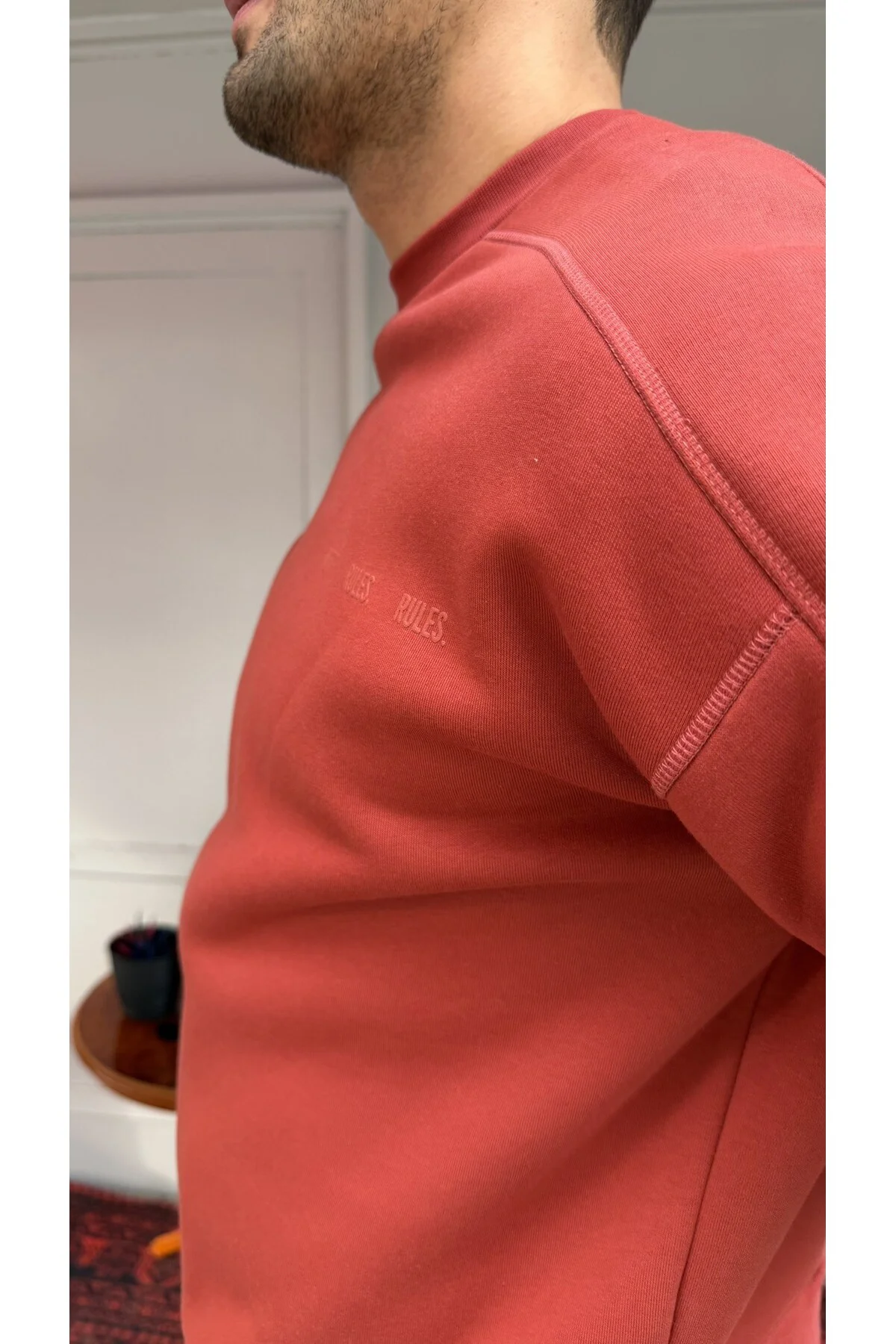 El Yazı Detay Şardonlu Oversize Sweat