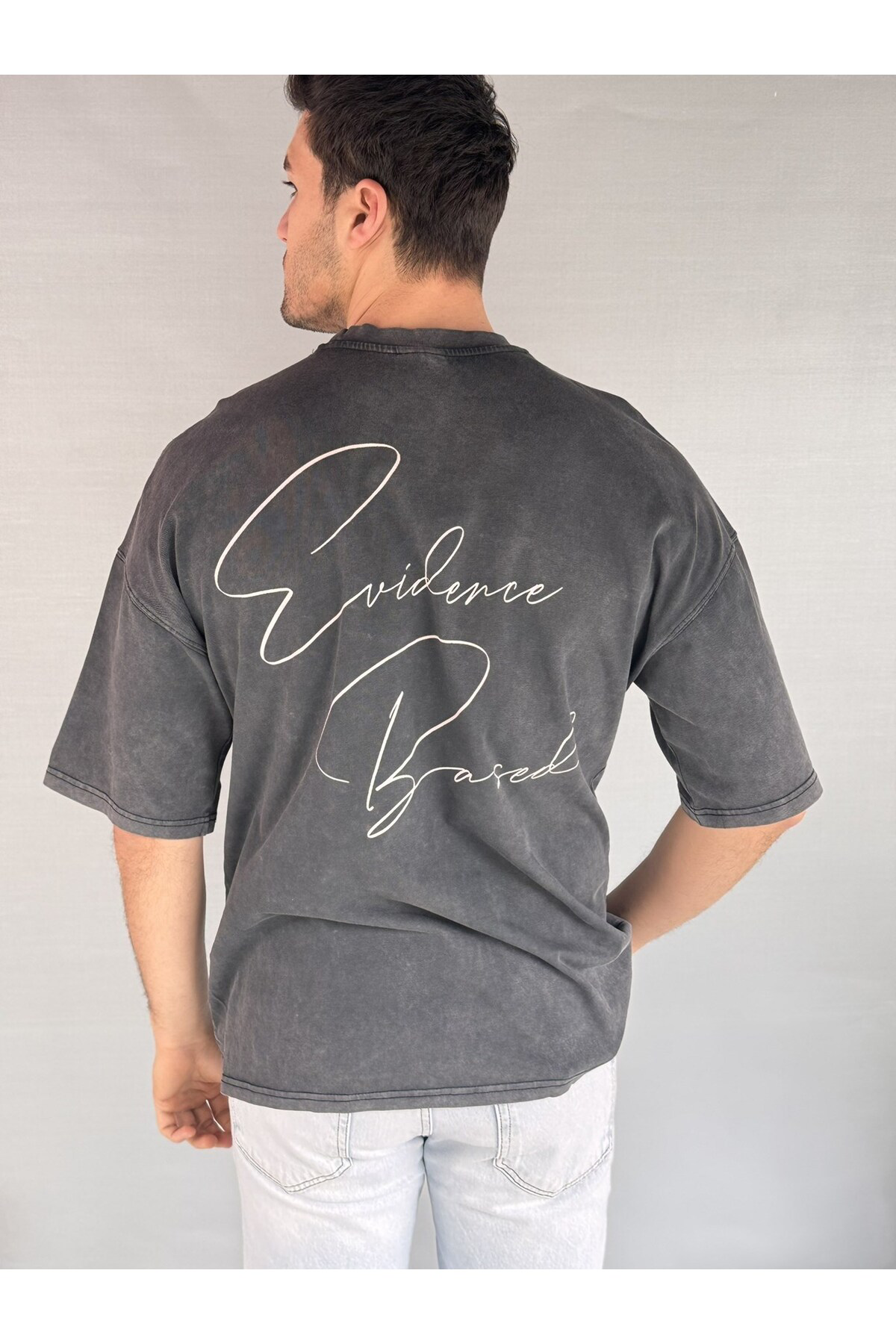 Casualmen32 El Yazı Detay Yıkamalı T-Shirt