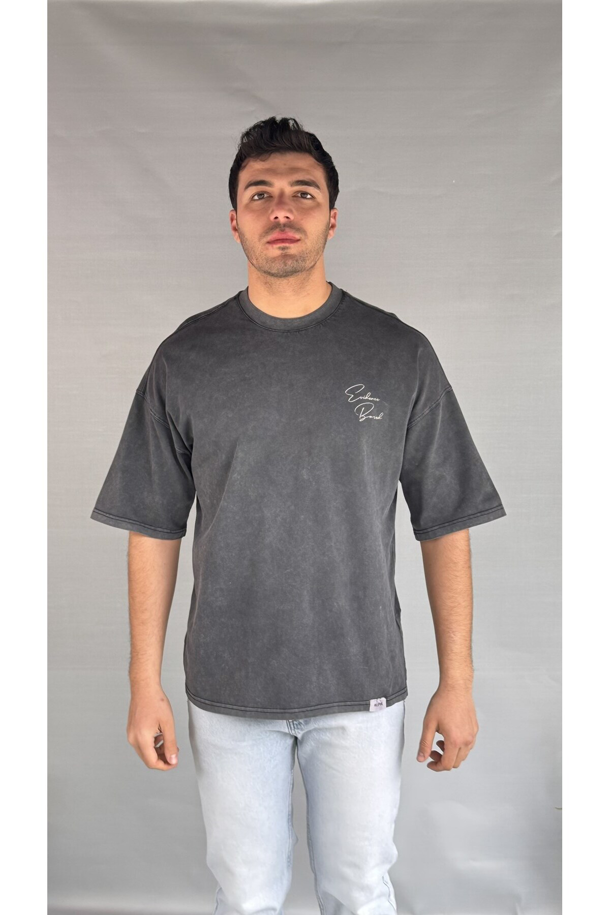 Casualmen32 El Yazı Detay Yıkamalı T-Shirt