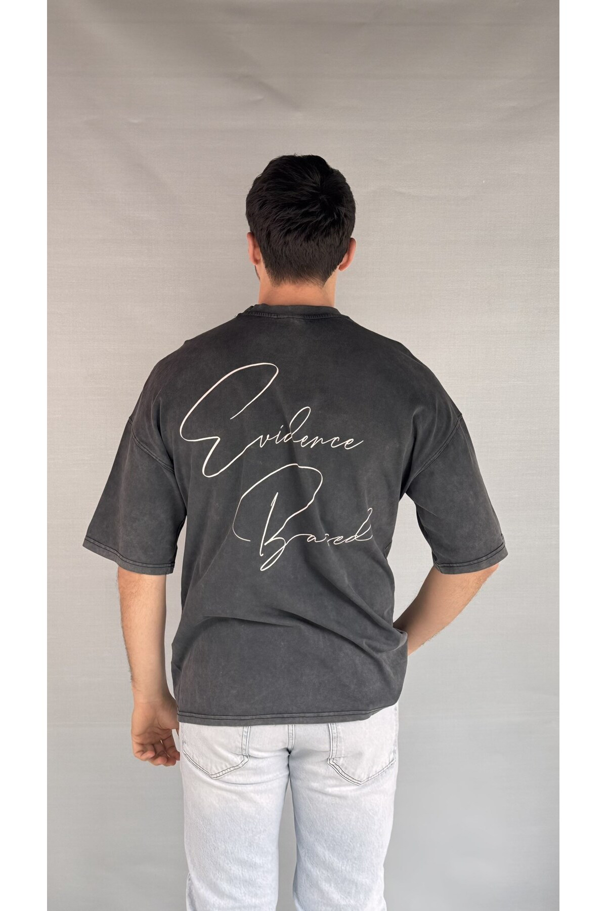 Casualmen32 El Yazı Detay Yıkamalı T-Shirt