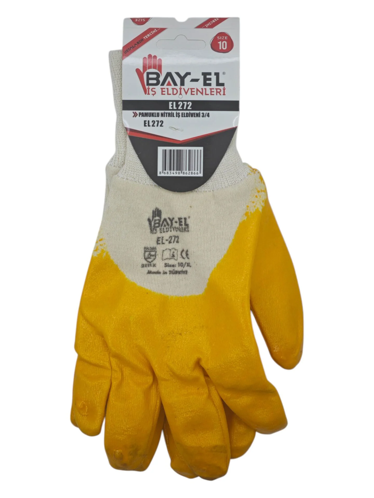 EL272   Bay-El Pamuklu Nitril Eldiven 3/4 10''