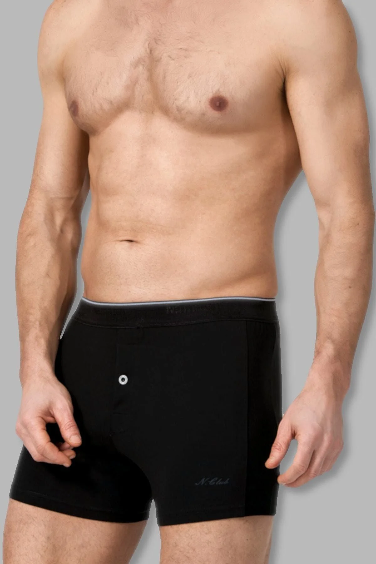 Elastan Düğmeli Erkek Boxer 146 3'lü Paket