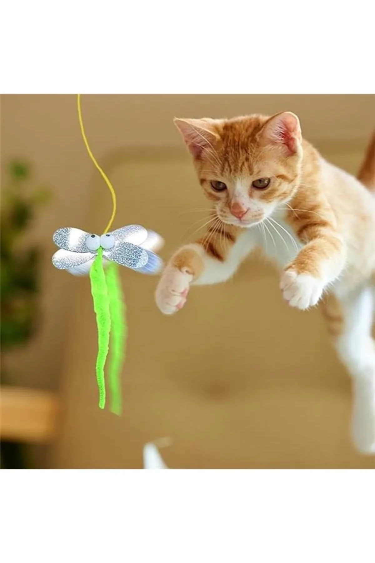 Elastik Kendinden Yapışkanlı Renkli Kedi Oyun Oltası Kedi Oyuncağı Yapışkanlı Olta Eğitim