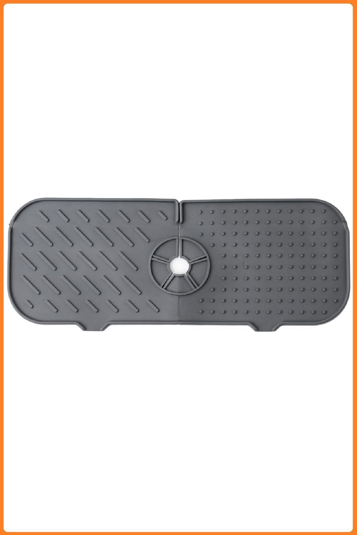 Elastik Musluk Lavabo Matı Gri-Su Tutucu Düzenleyici Kaydırmaz Mu